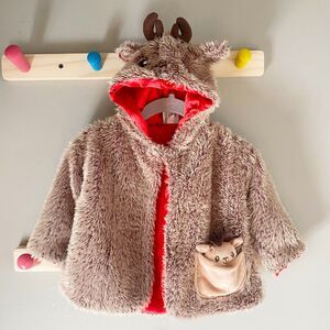 NWOT Baby Gund Whimsy Wishes Reindeer Cape Coat 6-18m